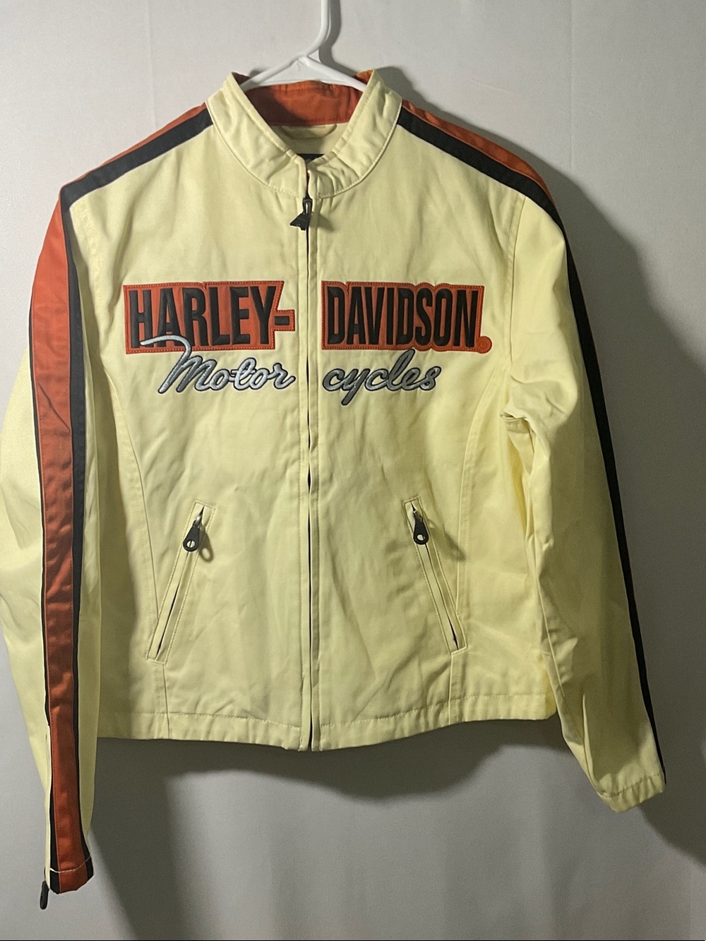 Harley-Davidson Cream Jacket with Orange & Black Stripes